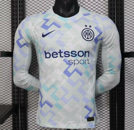 Player Version 25/26 Inter Milan Away WHITE Long Sleeve Jersey