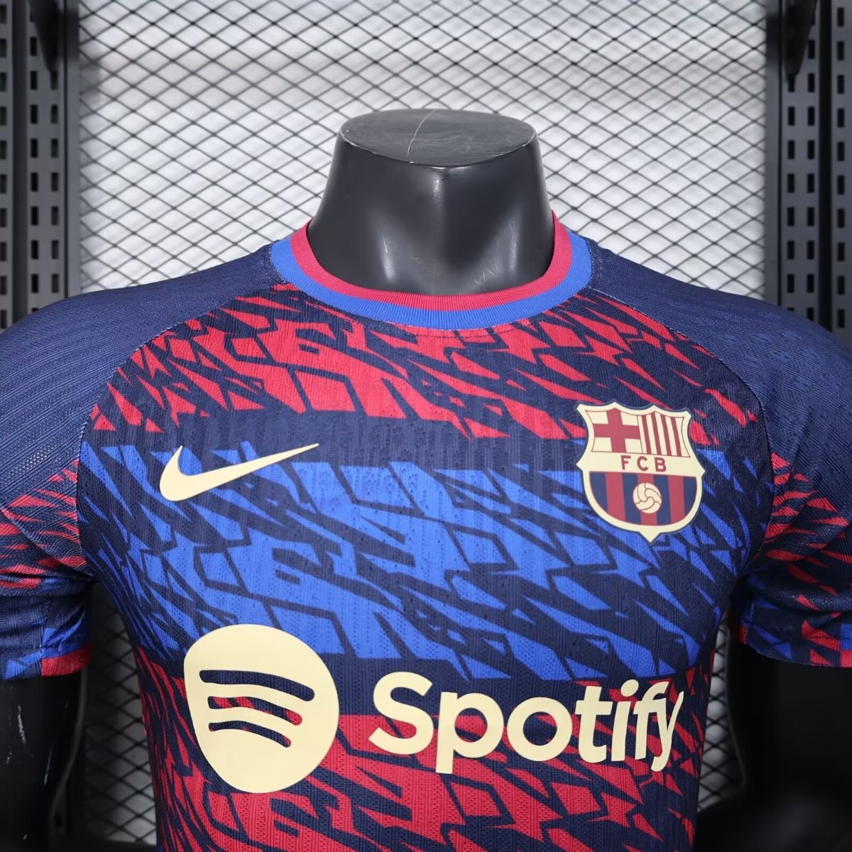 Player Version 25/26 FC Barcelona Navy Blue with Red and Blue Abstract Pattern Jersey