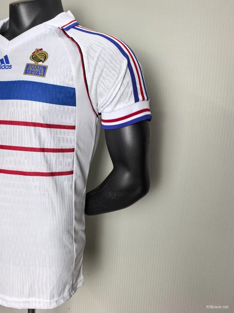Player Version Retro 1998 France Away White Jersey