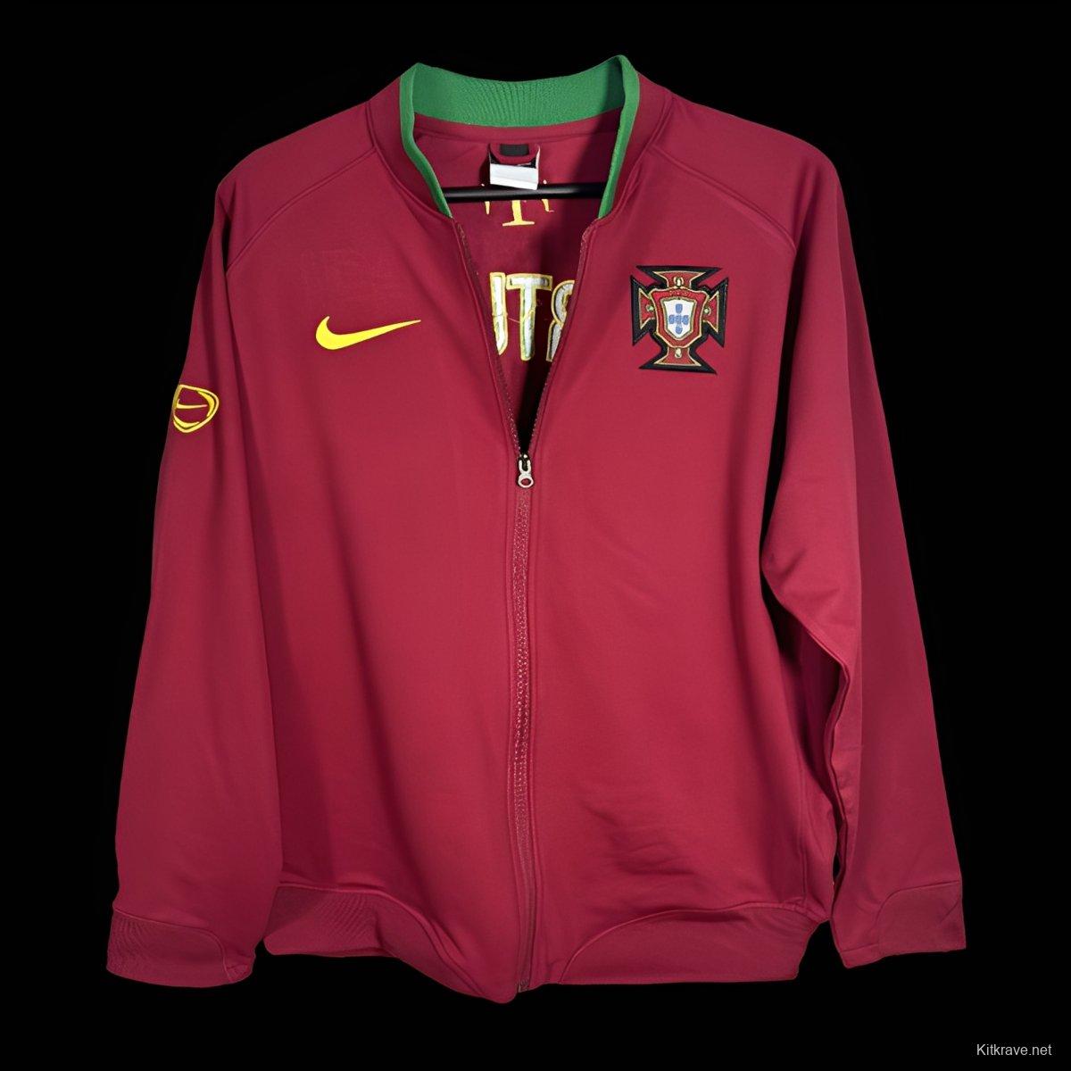 Retro 2006 Portugal Red Full Zipper Jacket