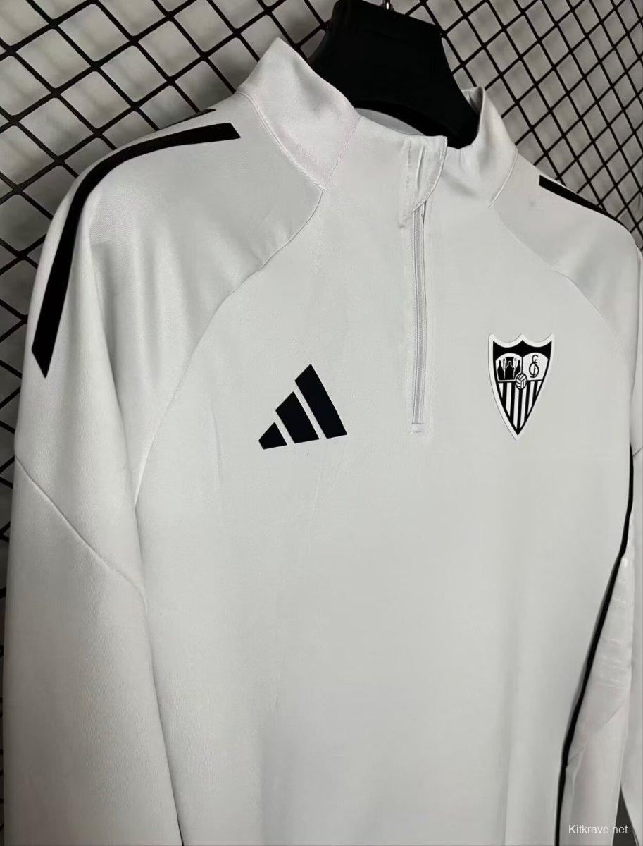 25/26 Sevilla White Half Zipper Jacket
