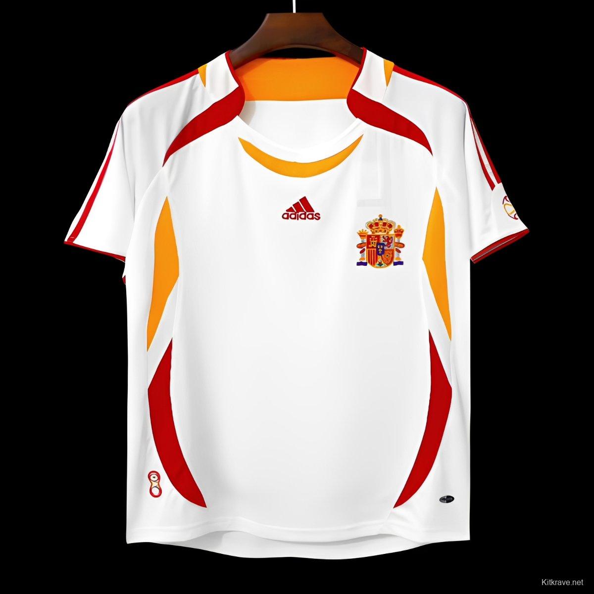 Retro 2006 Spain Away White Jersey