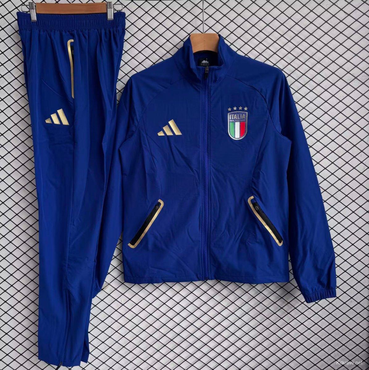 25/26 Italy Blue Full zipper Jacket Tracksuit+ long pants