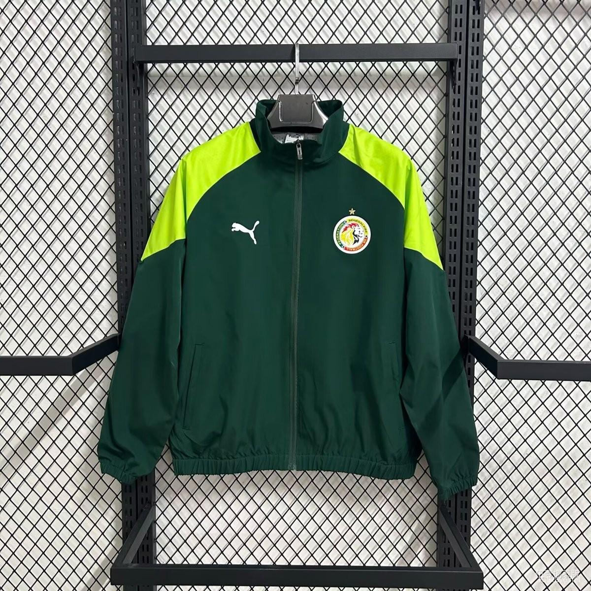 2026 Senegal Green Full Zipper Windbreaker