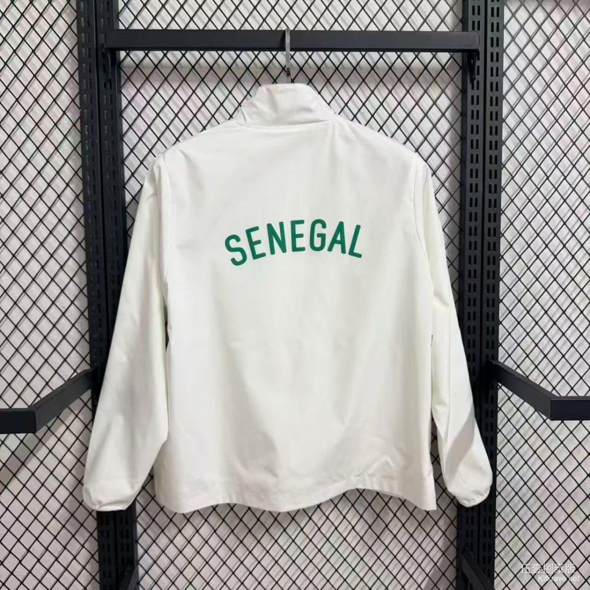 2026 Senegal White Full Zipper Windbreaker