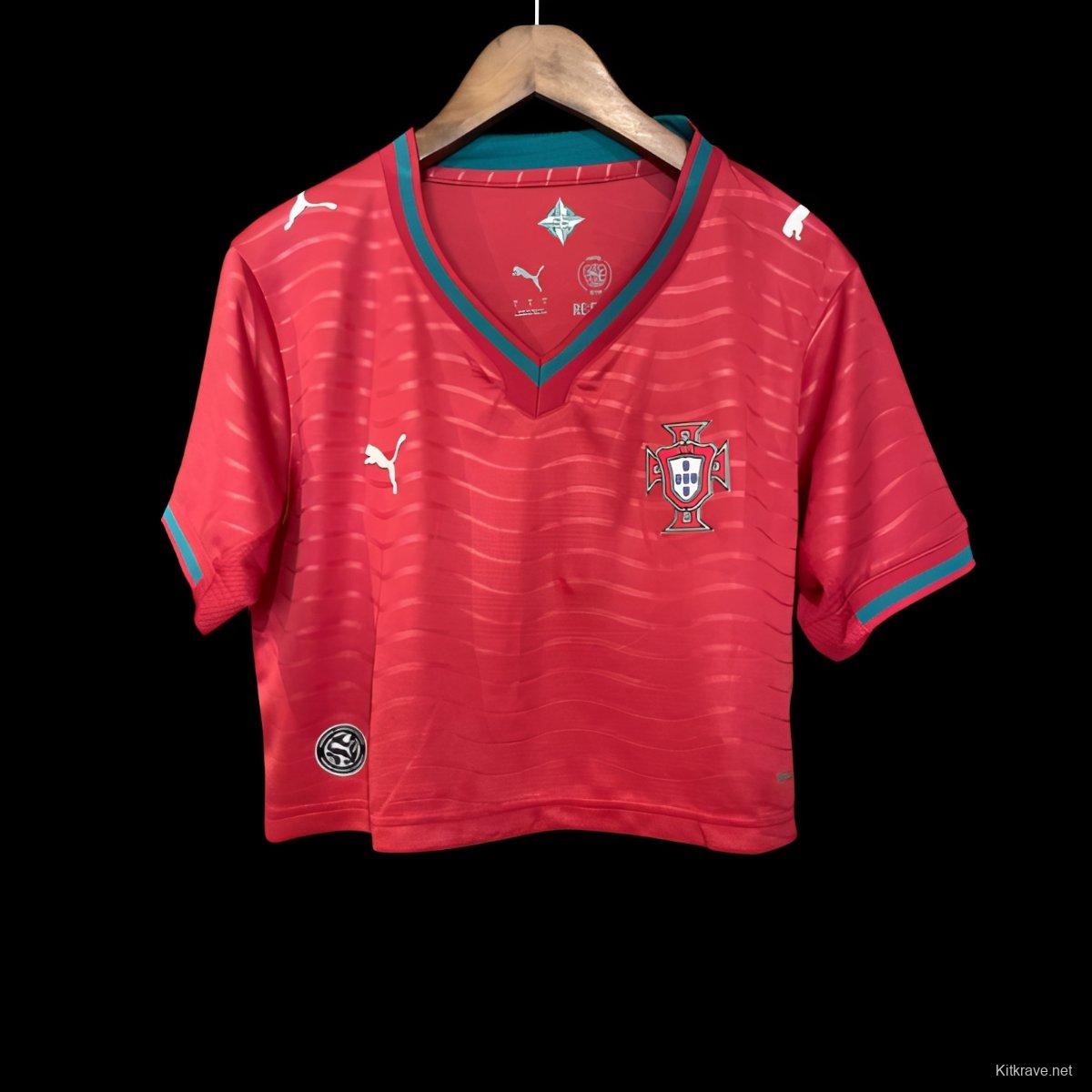 2026 Portugal Home Women Cropped Jersey