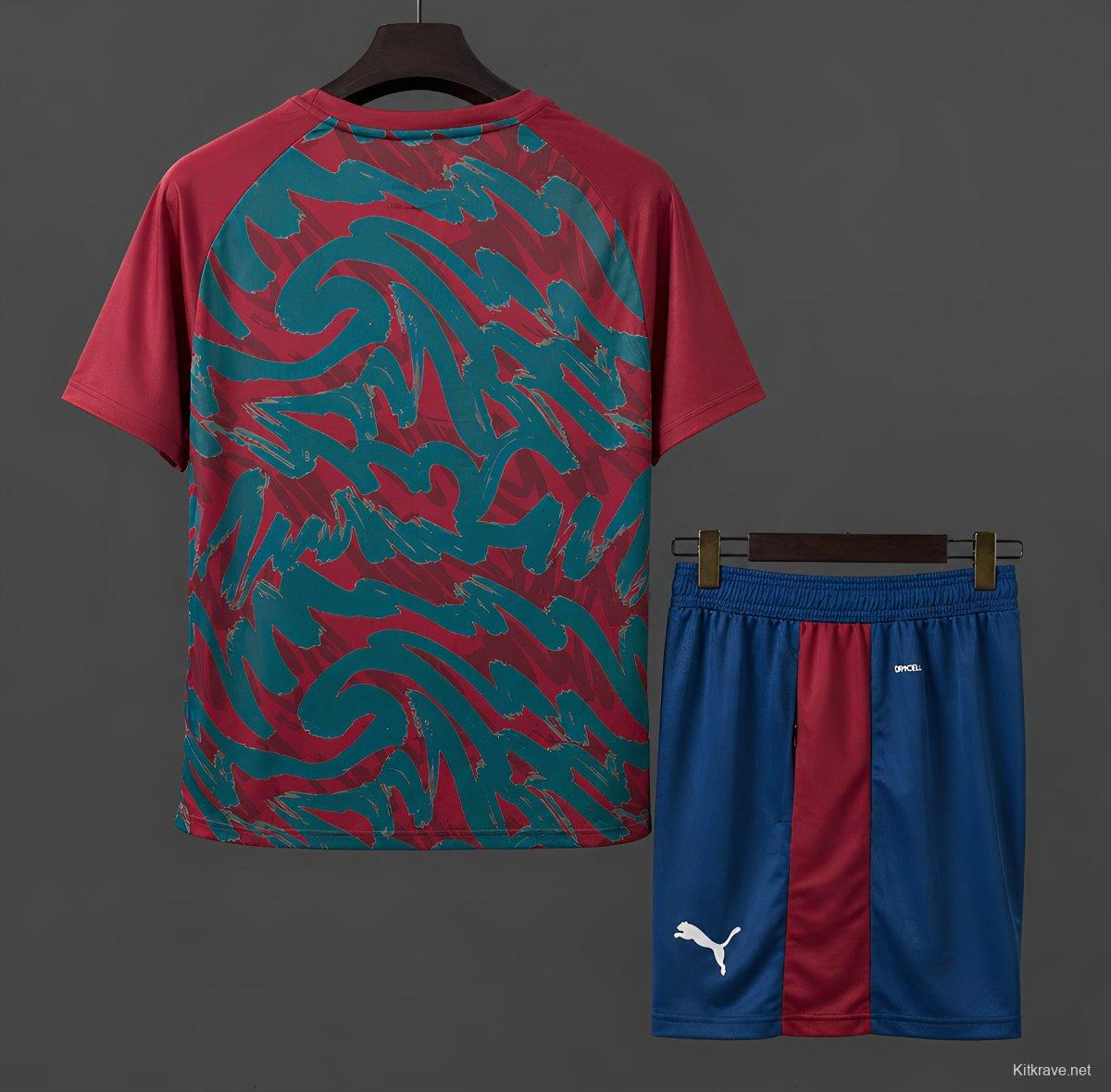 2026 Portugal  Pre-Match Red/Green Training Jersey + Shorts Set