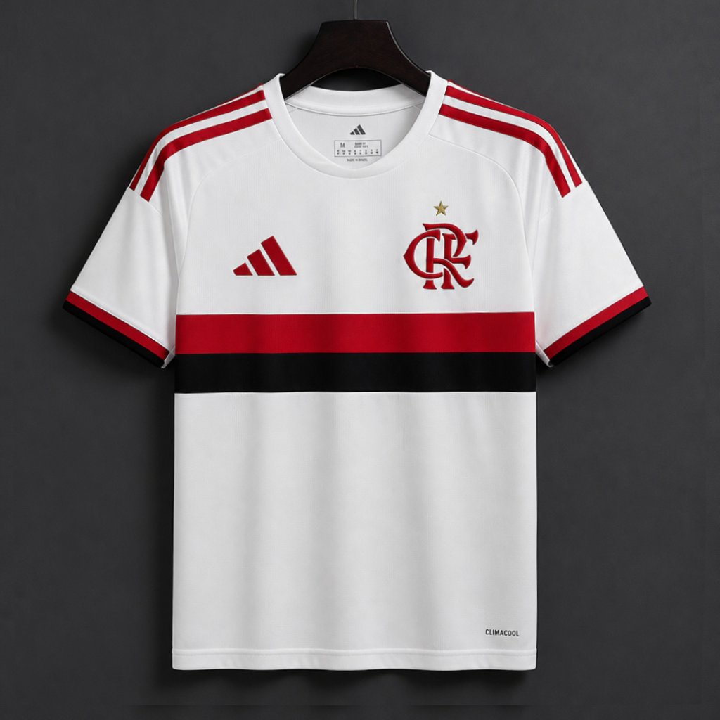 25/26 Flamengo 2025/26 Away White/Red/Black Jersey