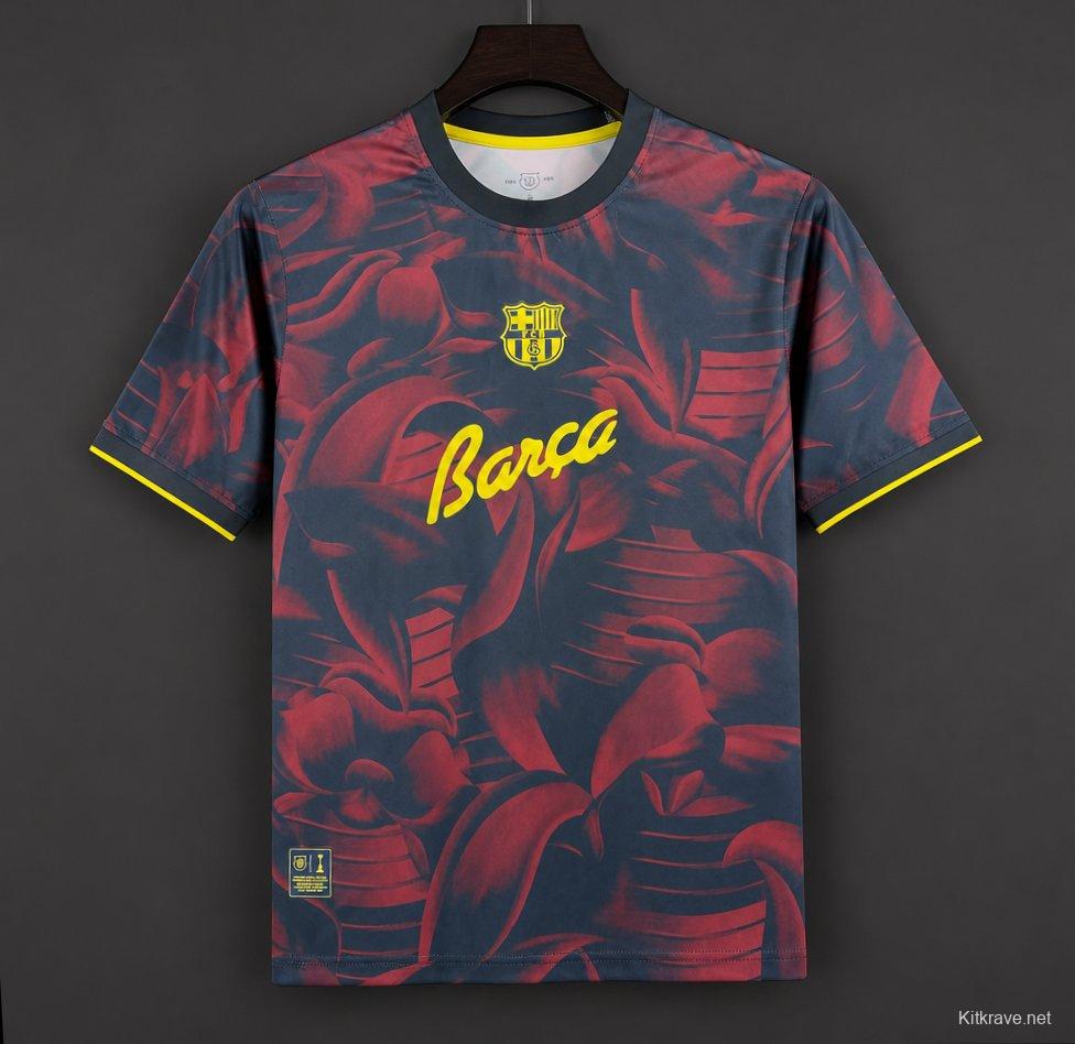 26/27 Barcelona Special Abstract Red & Blue "Barça" Script Jersey