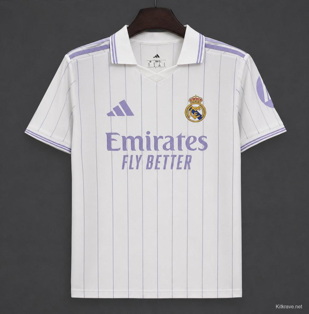 26/27 Real Madrid Vintage Style White POLO Jersey