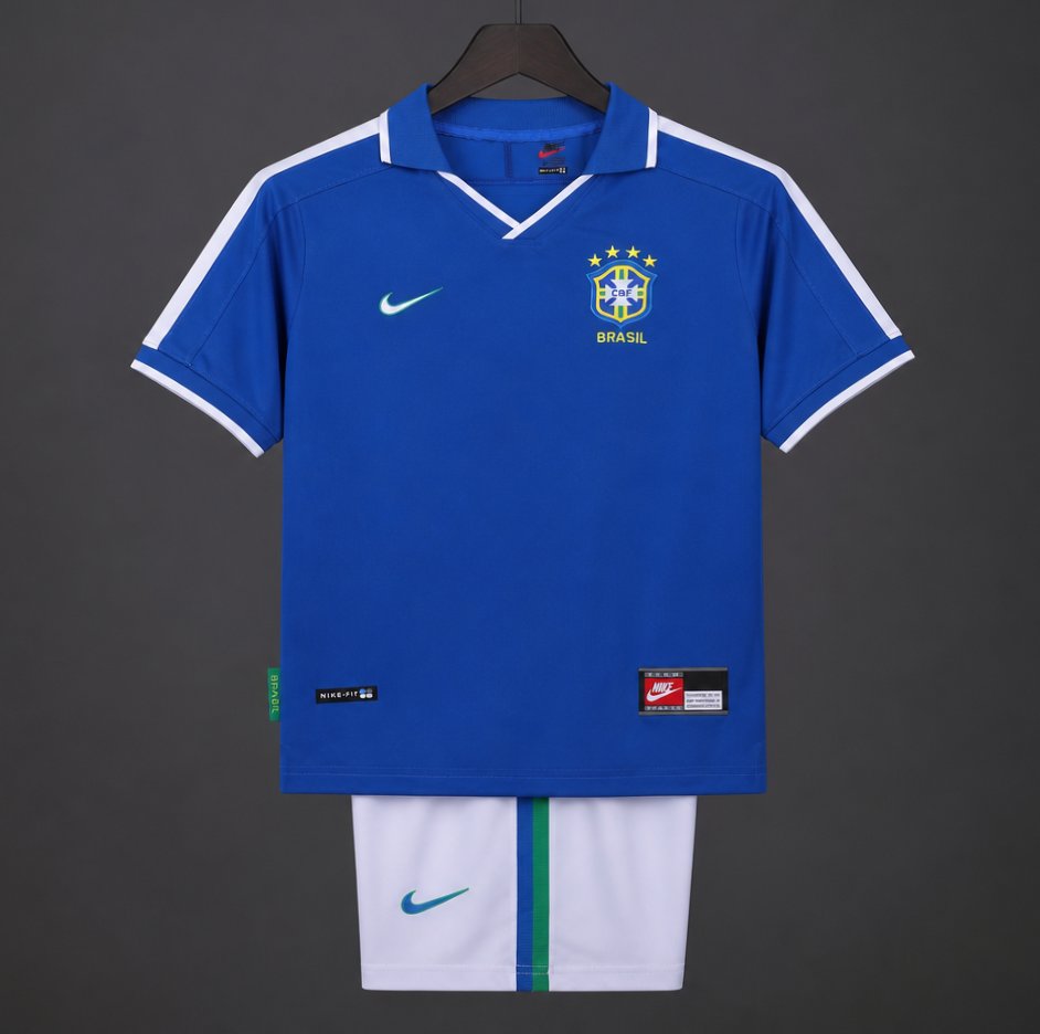 Retro Kids 1997 Brazil Away Jersey