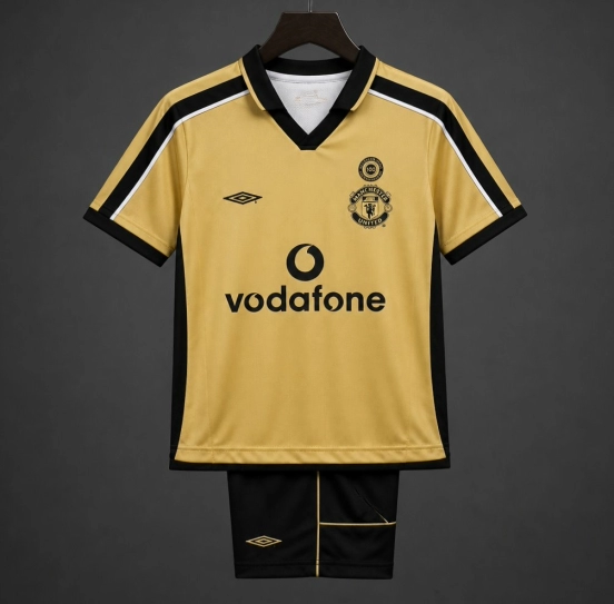 Retro Kids 01/02 Manchester United Centenary Golden Reversible Jersey