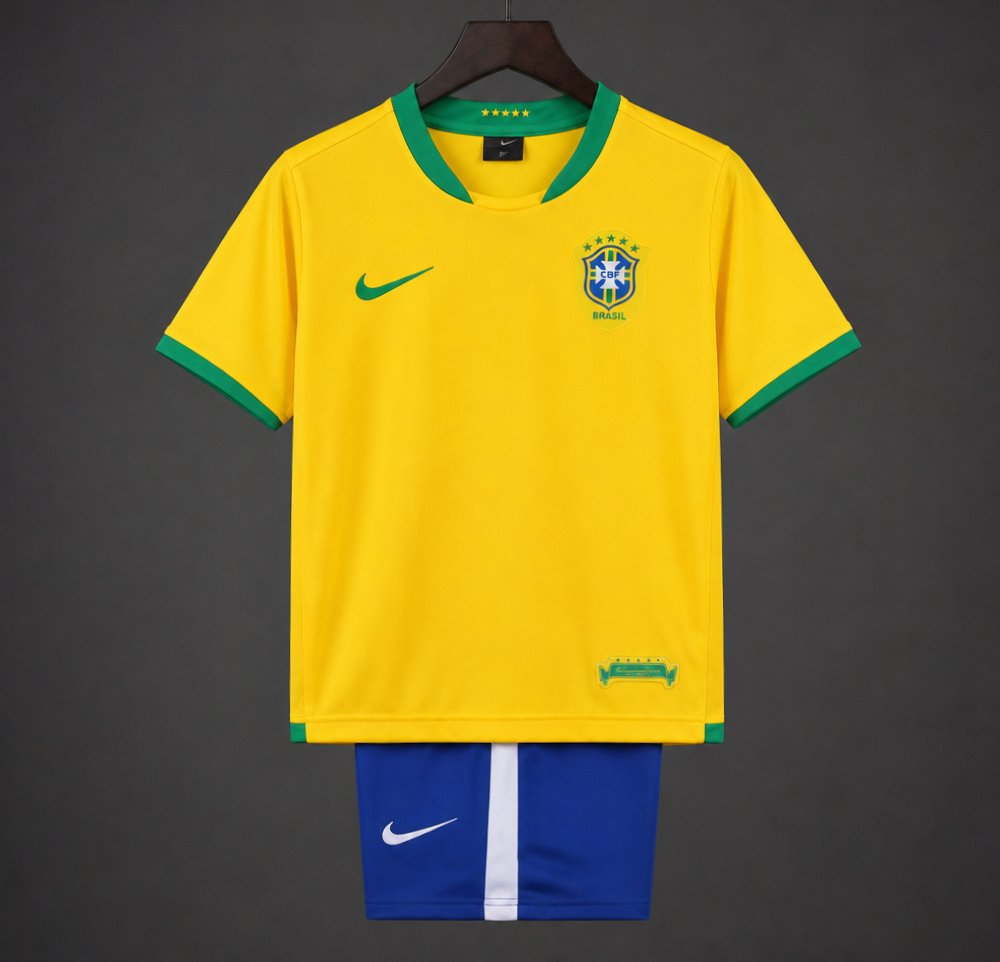 Retro Kids 2006 Brazil Home Jersey