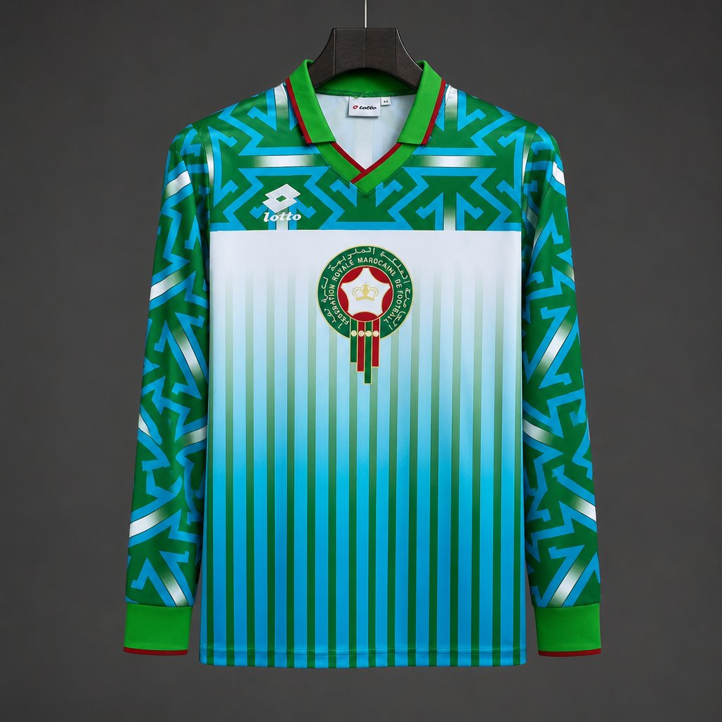 Retro 1994 Morocco Home Away Green Long Sleeve Jersey