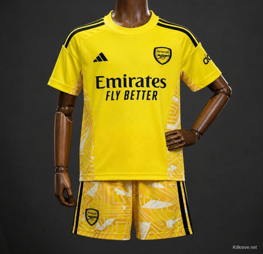 26/27 Kids Arsenal Goalkeeper Yellow/White Jersey