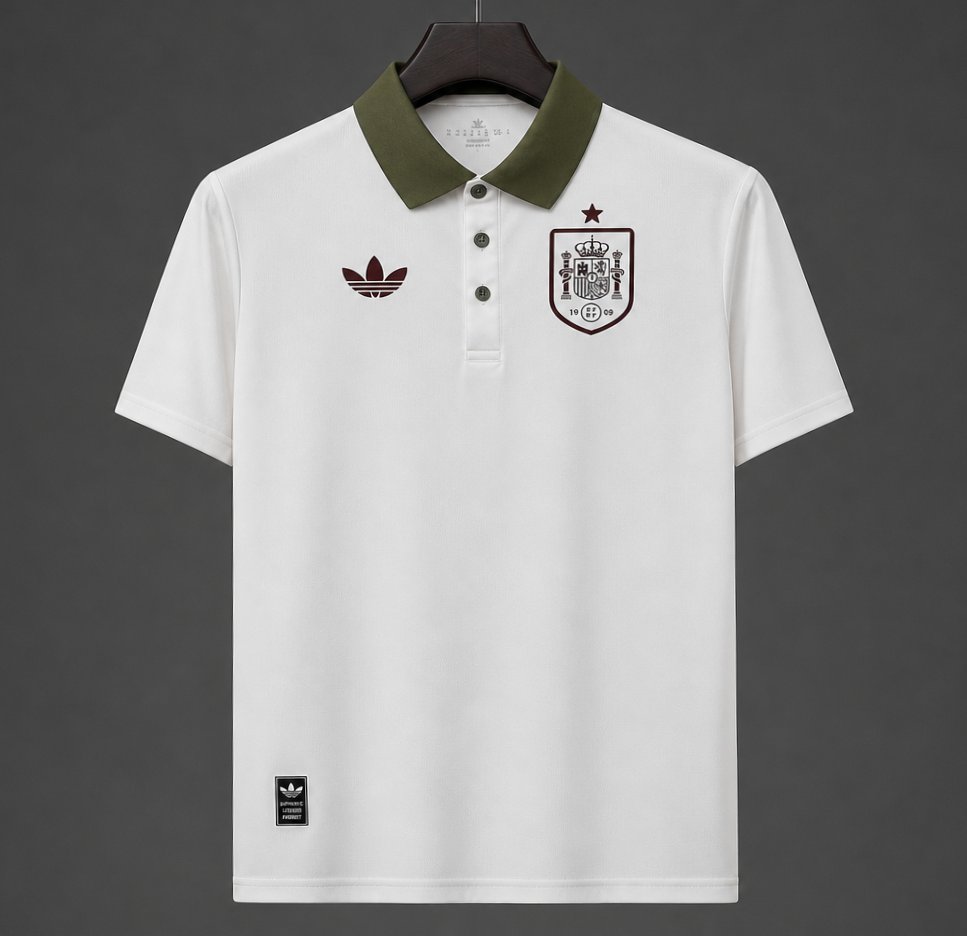 2026 Spain White POLO Jersey