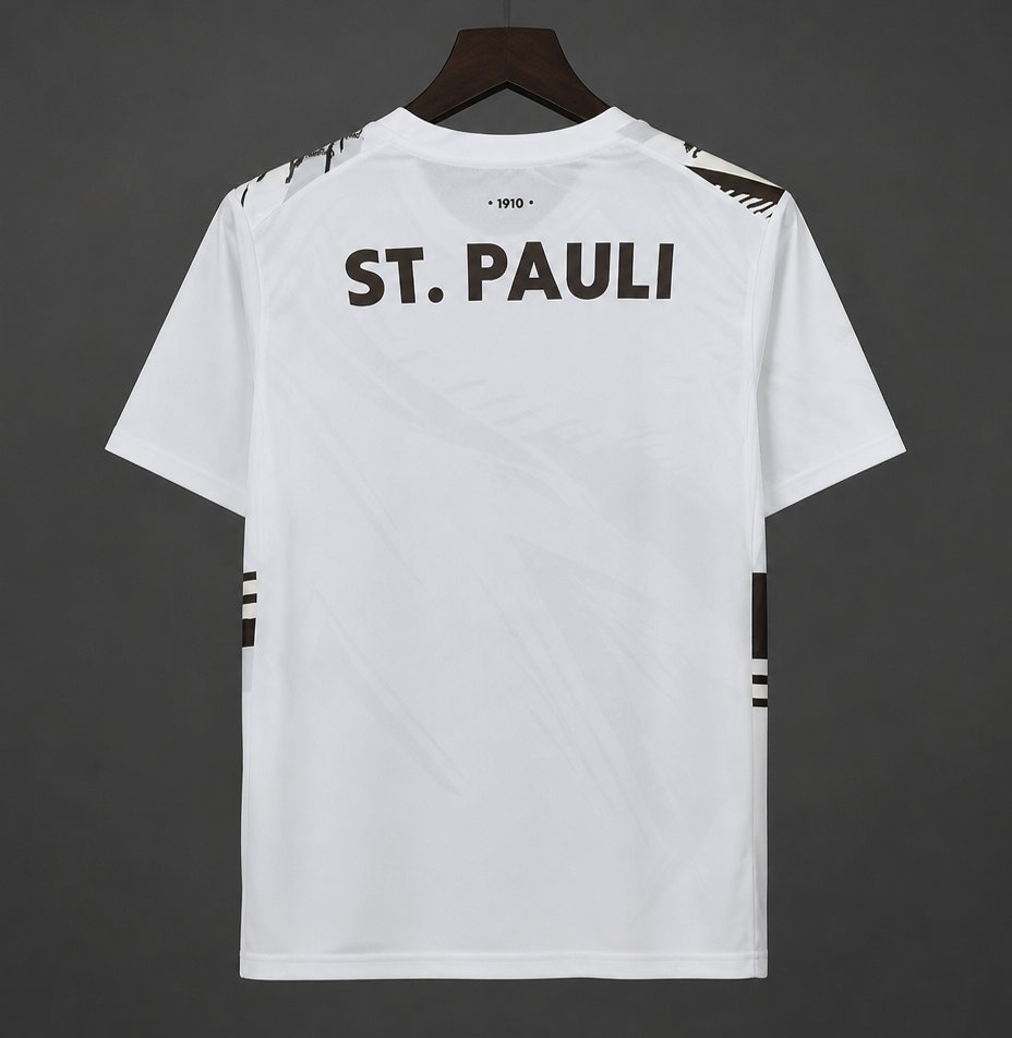 26/27 FC St. Pauli White with Black Graphic Away Jersey