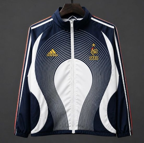 Retro 2006 France Navy Blue Windbreaker Jacket