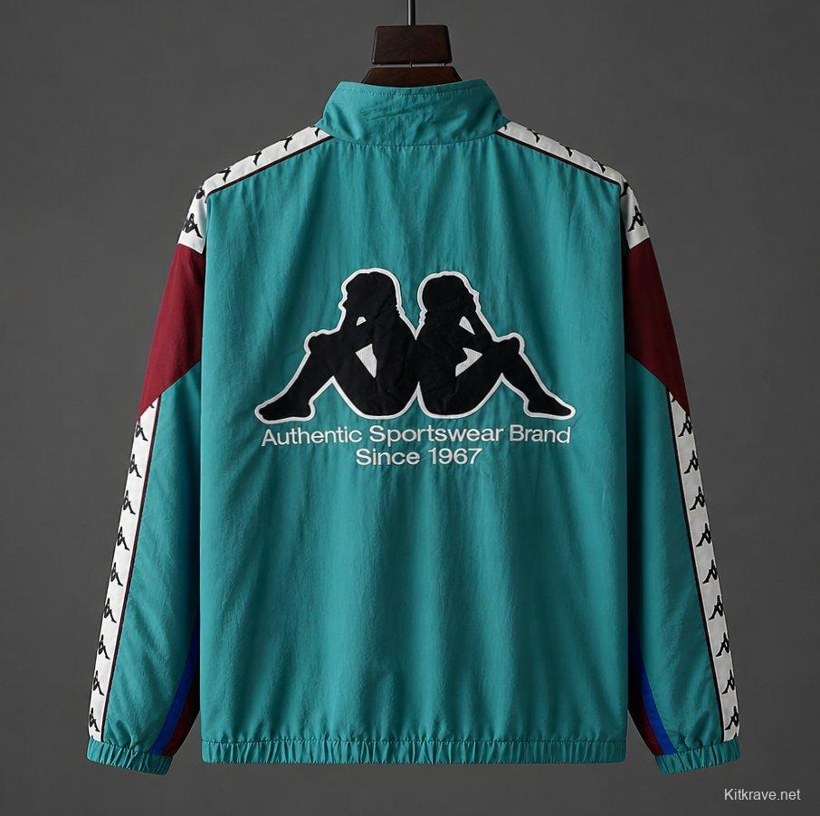Retro 1967 Barcelona Teal & Blue & Burgundy Kappa Windbreaker Jacket