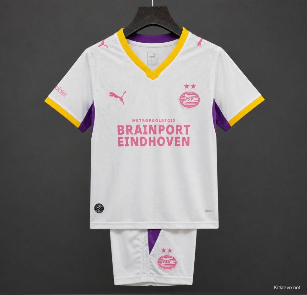 26/27 Kids PSV Eindhoven Away White Jersey