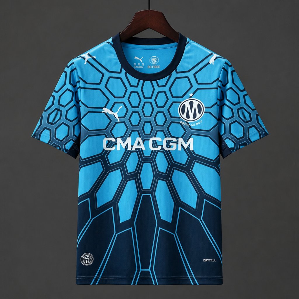 26/27 Olympique Marseille Goalkeeper Bright Aqua/Club Navy Jersey