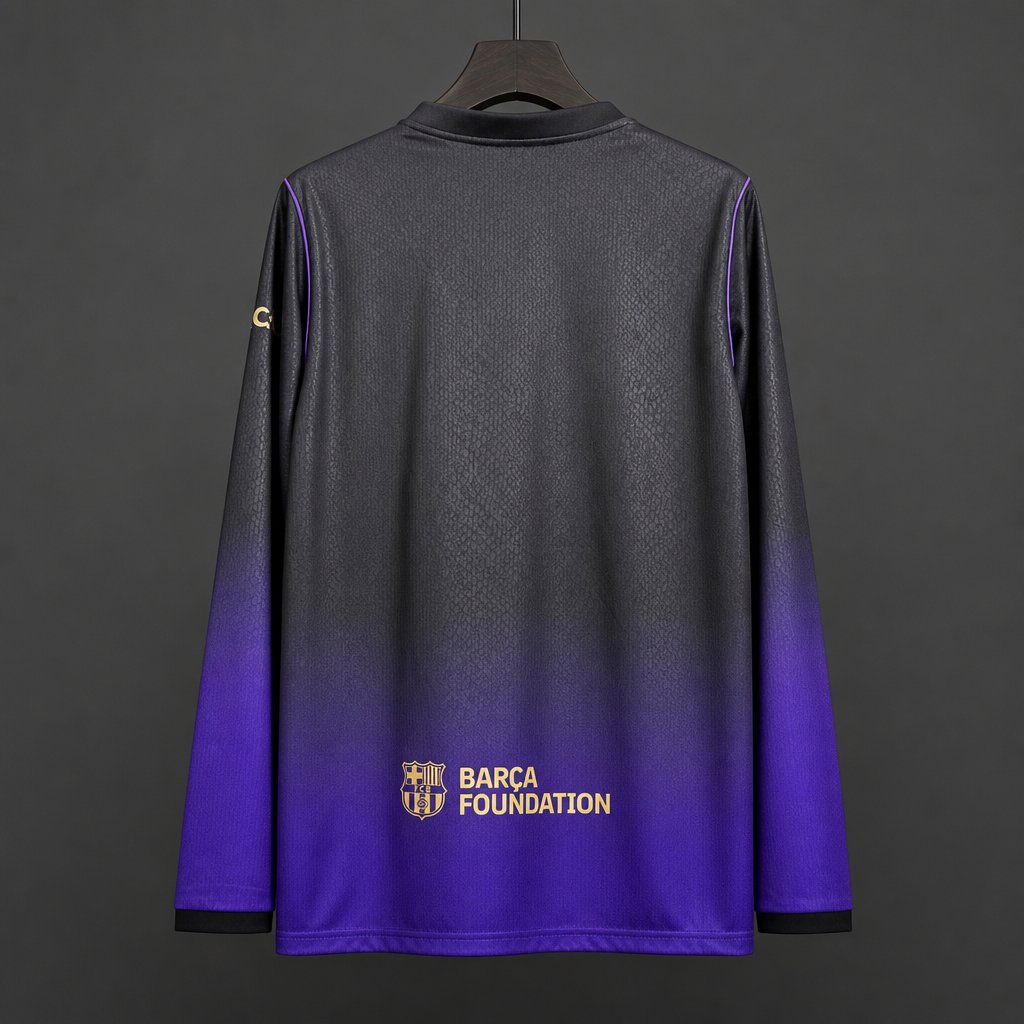 26/27 Barcelona x Kobe Bryant Black & Purple Gradient Long Sleeve Special Edition Jersey
