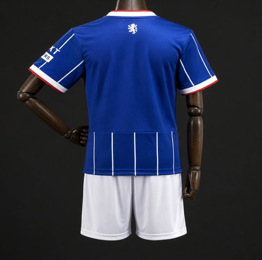 Kids 26/27 Rangers FC Blue Pinstripe Home Jersey Kit