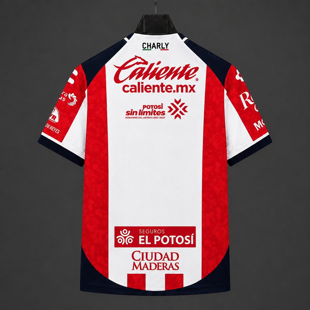 26/27 Club Atlético de San Luis Home Red/White Vertical Stripes Jersey