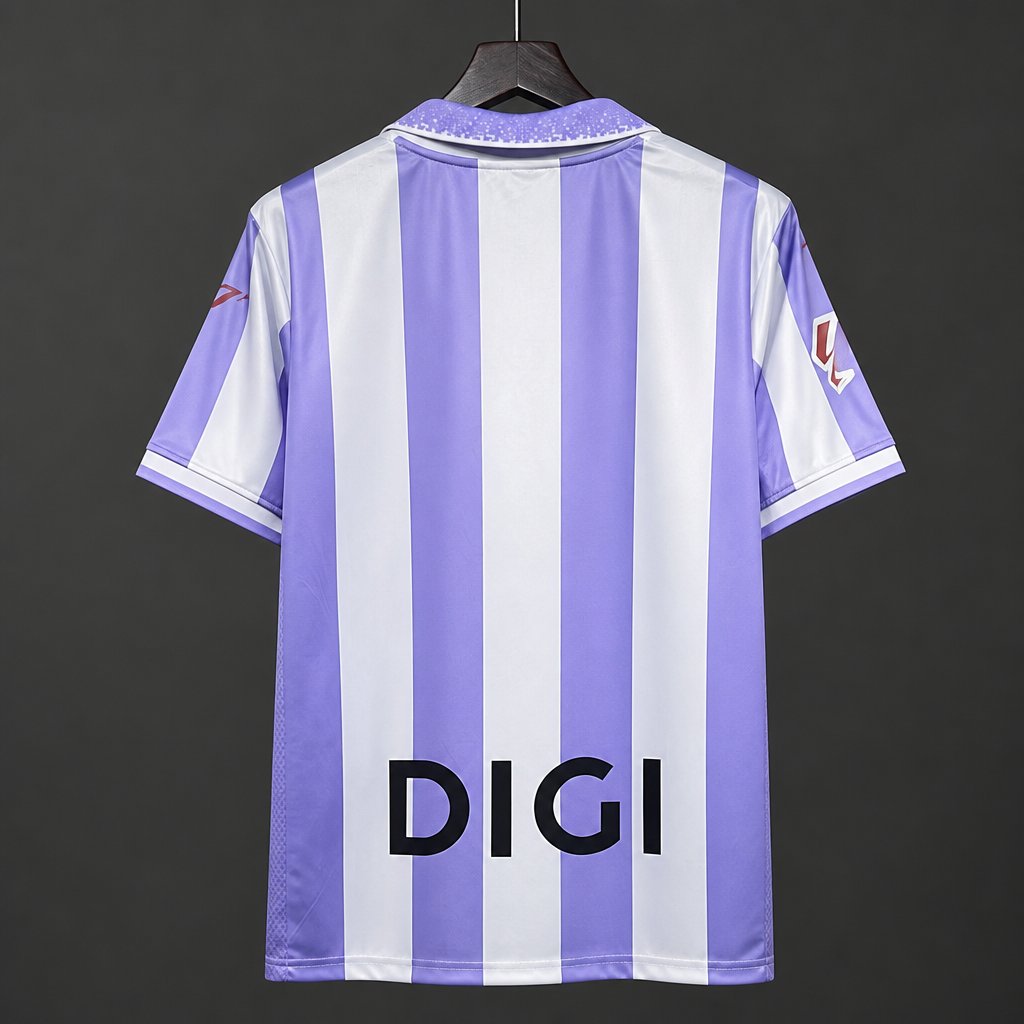 26/27 Real Valladolid Purple & White Vertical Stripes Home Jersey