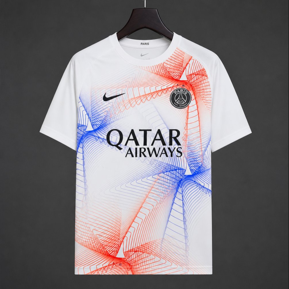26/27 PSG/Paris Saint-Germain Pre-Match White/Red/Blue Jersey