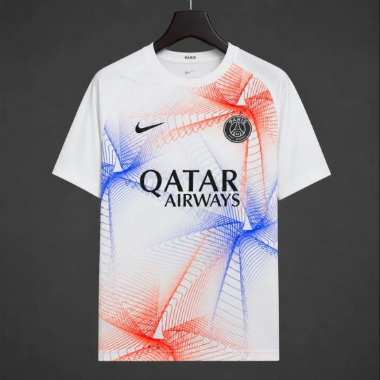 26/27 PSG/Paris Saint-Germain Pre-Match White/Red/Blue Jersey