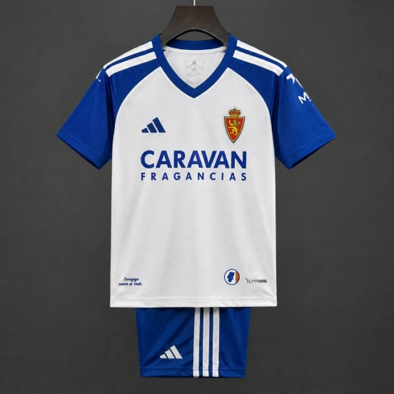 26/27 Kids Real Zaragoza Home White Jersey