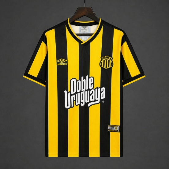 Retro 2002 Penarol Home Yellow Black Stripes Jersey